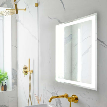 Remy Rectangular Frameless Anti-Fog Aluminum Front-lit Tri-color LED Bathroom Vanity Mirror with Smart Touch Control - JONATHAN Y